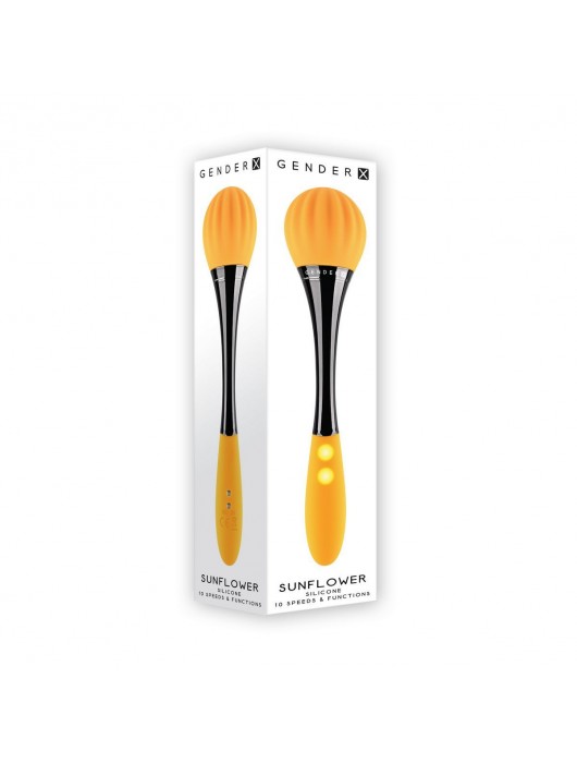 Черно-желтый двусторонний вибратор Sunflower - 20 см. - Gender X