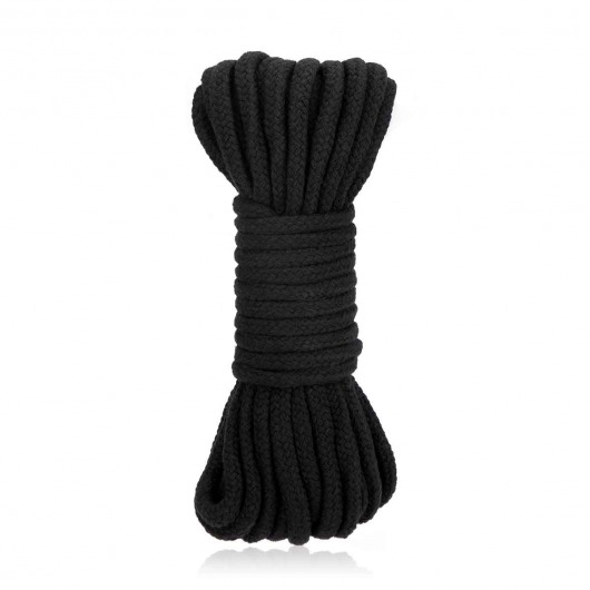 Черная хлопковая веревка для связывания Bondage Rope - 10 м. - Lux Fetish - купить с доставкой в Хабаровске