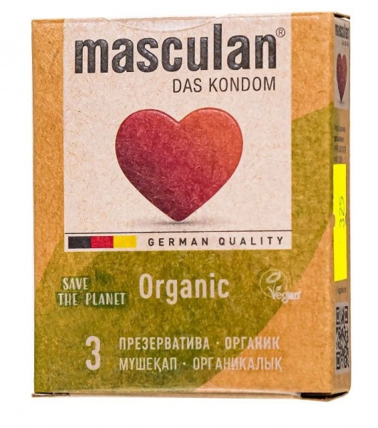 Экологически чистые презервативы Masculan Organic - 3 шт. - Masculan - купить с доставкой в Хабаровске