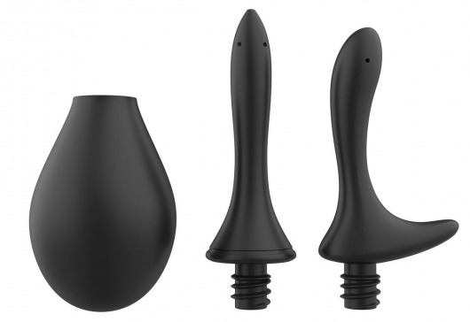 Черный анальный душ Nexus Anal Douche Set с 2 сменными насадками - Nexus Range - купить с доставкой в Хабаровске