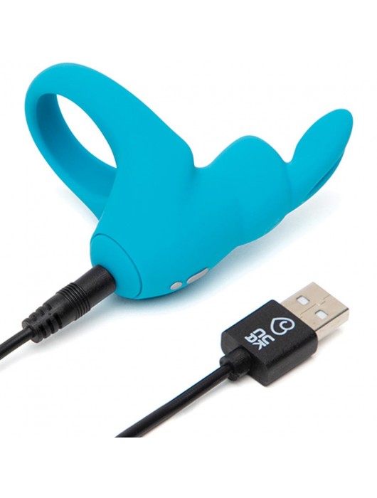 Голубое эрекционное виброкольцо Happy Rabbit Rechargeable Rabbit Cock Ring - Happy Rabbit - в Хабаровске купить с доставкой