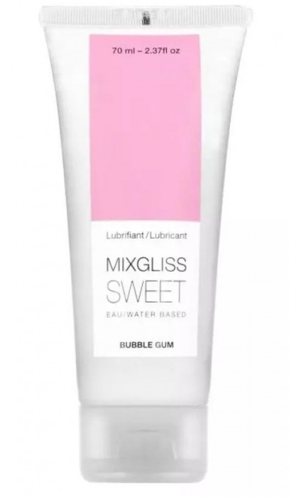 Смазка на водной основе Mixgliss Sweet с ароматом бабл-гам - 70 мл. - Mixgliss - купить с доставкой в Хабаровске