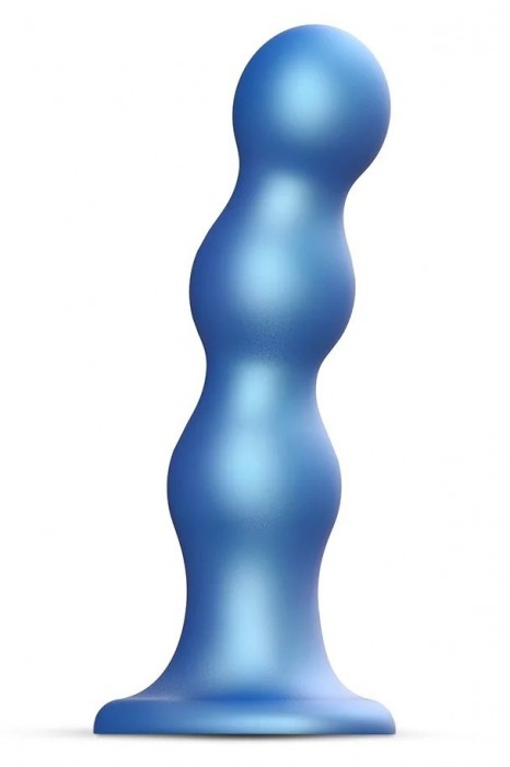 Голубая насадка Strap-On-Me Dildo Plug Balls size S - Strap-on-me - купить с доставкой в Хабаровске