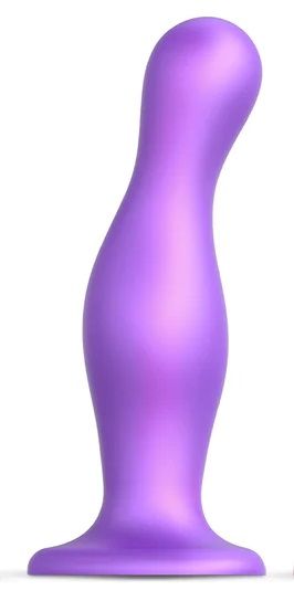 Фиолетовая насадка Strap-On-Me Dildo Plug Curvy size L - Strap-on-me - купить с доставкой в Хабаровске