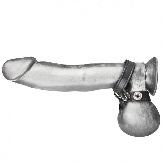 Разделитель мошонки из искусственной кожи на клепках 8 STYLE BALL DIVIDER - BlueLine - купить с доставкой в Хабаровске