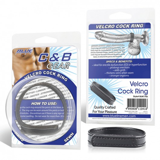 Кольцо на пенис из искусственной кожи на липучке VELCRO COCK RING - 5 см. - BlueLine - в Хабаровске купить с доставкой