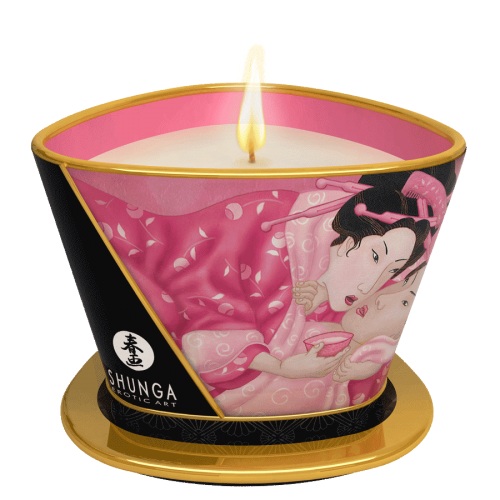 Массажная свеча Rose Petals с ароматом розы - 170 мл. - Shunga - купить с доставкой в Хабаровске