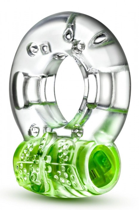 Зеленое эрекционное виброкольцо Arouser Vibrating C-Ring - Blush Novelties - в Хабаровске купить с доставкой