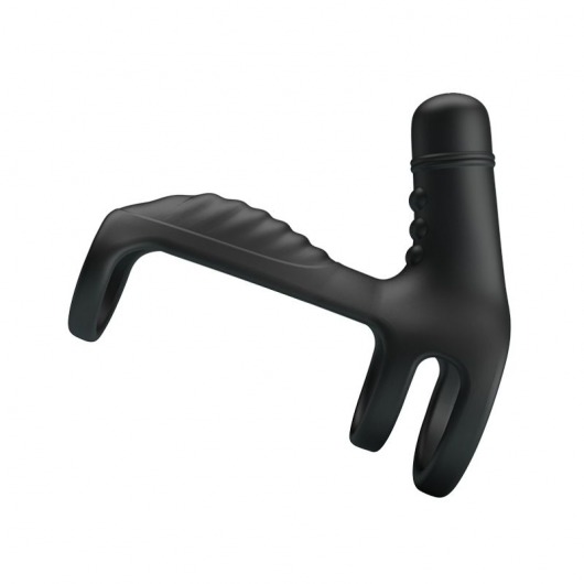 Черная вибронасадка на пенис Vibrating Penis Sling - Baile - в Хабаровске купить с доставкой