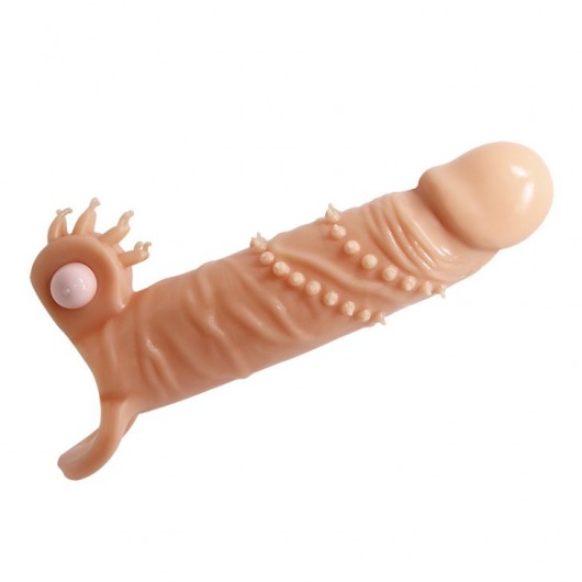 Телесная удлиняющая вибронасадка Penis Sleeve Connor - 17 см. - Baile - в Хабаровске купить с доставкой
