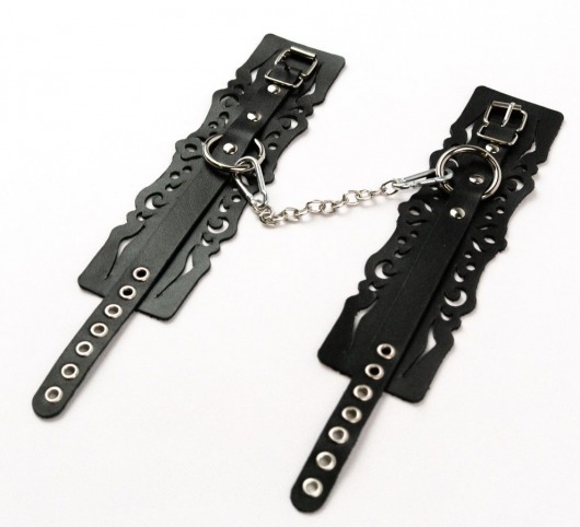 Узорчатые кожаные оковы с регулируемыми ремешками - Crazy Handmade - купить с доставкой в Хабаровске