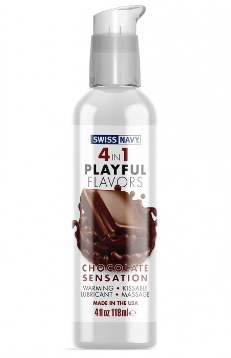 Массажный гель 4-в-1 Chocolate Sensation с ароматом шоколада - 118 мл. - Swiss navy - купить с доставкой в Хабаровске