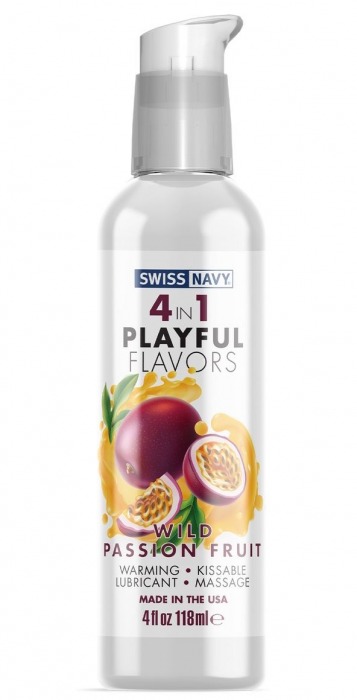 Массажный гель 4-в-1 Wild Passion Fruit с ароматом маракуйи - 118 мл. - Swiss navy - купить с доставкой в Хабаровске