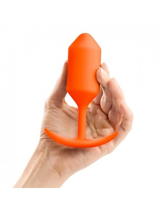 Оранжевая пробка для ношения B-vibe Snug Plug 3 - 12,7 см. - b-Vibe