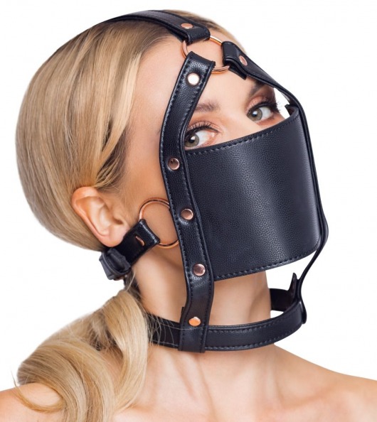 Черный намордник с кляпом-шаром Head Harness With A Gag - Orion - купить с доставкой в Хабаровске