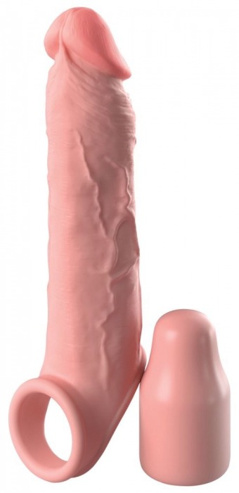 Телесная насадка-удлинитель 2 Inch Silicone X-tension with Strap - 20,3 см. - Pipedream - в Хабаровске купить с доставкой