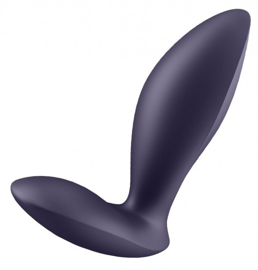 Фиолетовый анальный вибростимулятор Power Plug - Satisfyer - в Хабаровске купить с доставкой
