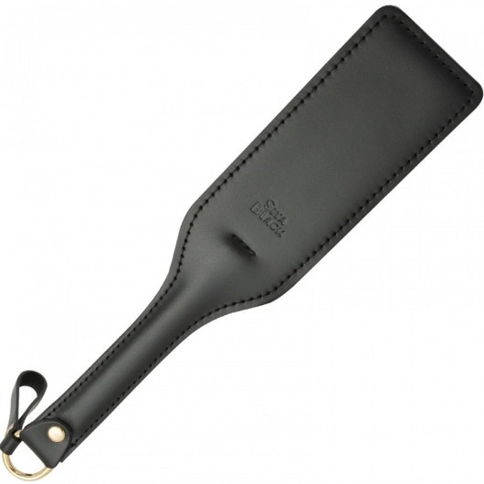 Черная кожаная шлепалка SitaBlack - 30 см. - Sitabella - купить с доставкой в Хабаровске