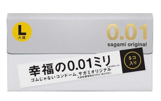 Презервативы Sagami Original 0.02 L-size увеличенного размера - 5 шт. - Sagami - купить с доставкой в Хабаровске