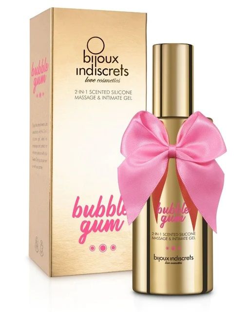 Гель с ароматом жвачки Bubblegum 2-in-1 Scented Silicone Massage And Intimate Gel - 100 мл. - Bijoux Indiscrets - купить с доставкой в Хабаровске