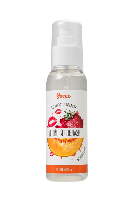 Съедобная гель-смазка Yovee «Двойной соблазн» с Д-пантенолом и вкусом клубники и дыни - 100 мл. - ToyFa - купить с доставкой в Хабаровске