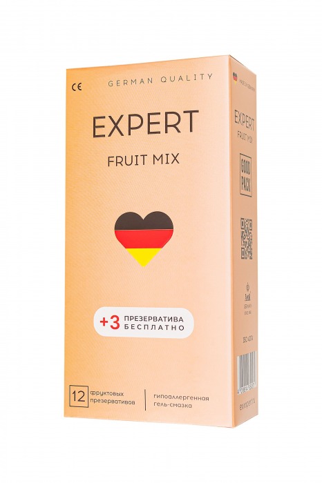 Ароматизированные презервативы EXPERT Fruit Mix - 12 шт.(+3 в подарок) - Expert - купить с доставкой в Хабаровске