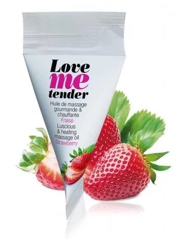 Съедобное согревающее массажное масло Love Me Tender Strawberry с ароматом клубники - 10 мл. - Love to Love - купить с доставкой в Хабаровске