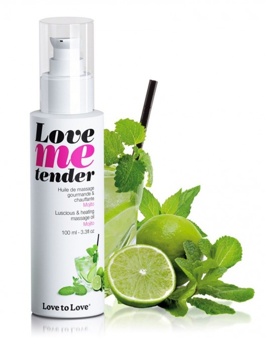 Съедобное согревающее массажное масло Love Me Tender Mojito с ароматом мохито - 100 мл. - Love to Love - купить с доставкой в Хабаровске