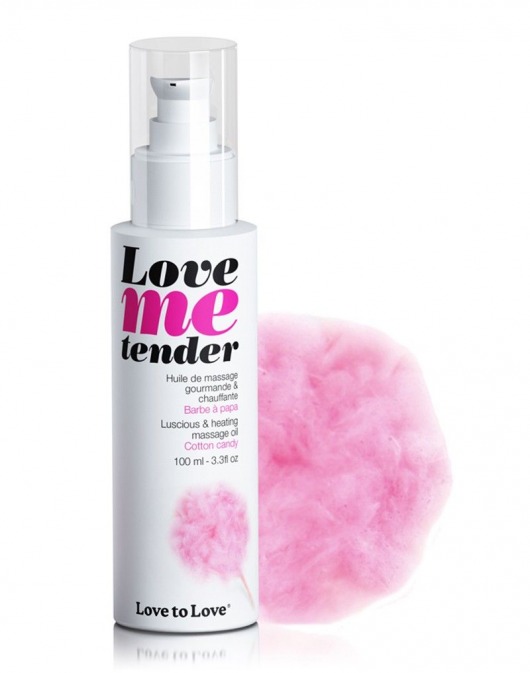 Съедобное согревающее массажное масло Love Me Tender Cotton Candy с ароматом сладкой ваты - 100 мл. - Love to Love - купить с доставкой в Хабаровске