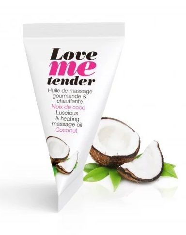 Съедобное согревающее массажное масло Love Me Tender Cocos с ароматом кокоса - 10 мл. - Love to Love - купить с доставкой в Хабаровске