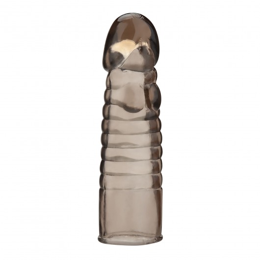 Дымчатая насадка-удлинитель Ribbed Realistic Penis Enhancing Sleeve Extension - 15,2 см. - BlueLine - в Хабаровске купить с доставкой
