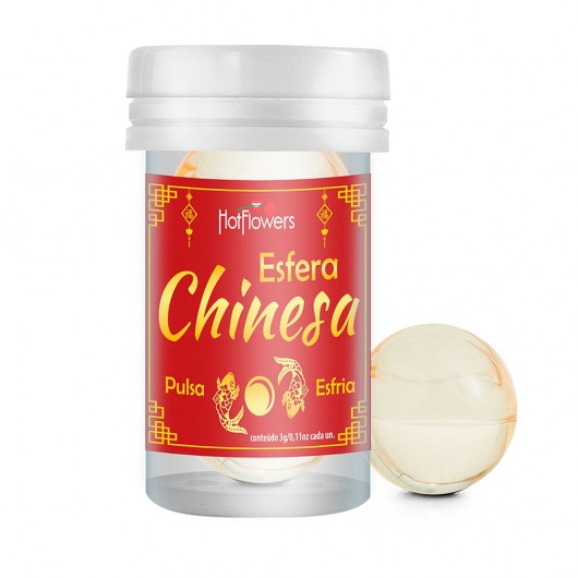 Интимный гель Chinesa Esfera с охлаждающе-пульсирующим эффектом (2 шарика по 3 гр.) - HotFlowers - купить с доставкой в Хабаровске