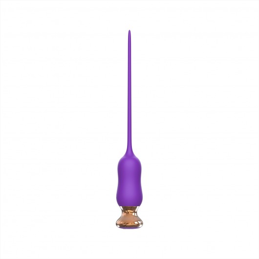 Фиолетовый тонкий стимулятор Nipple Vibrator - 23 см. - I-MOON - купить с доставкой в Хабаровске