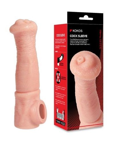 Телесная фантазийная насадка на член Cock Sleeve Size L - KOKOS - в Хабаровске купить с доставкой