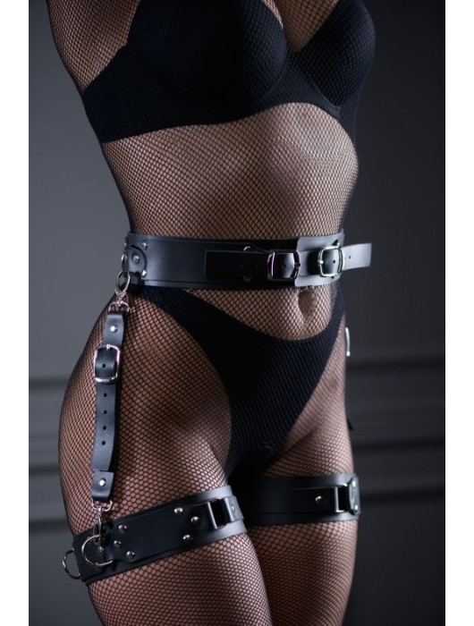 Черный кожаный пояс Sex Game - БДСМ Арсенал - купить с доставкой в Хабаровске