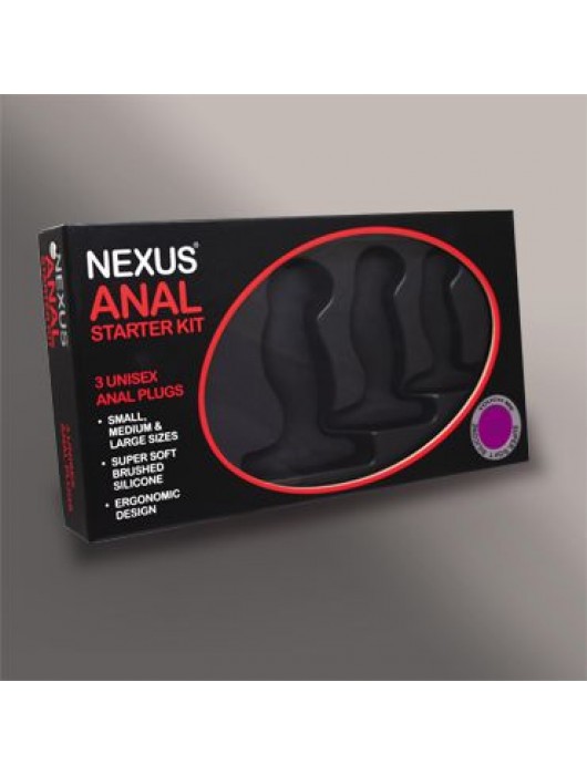 Набор из 3 массажеров простаты чёрного цвета NEXUS ANAL STARTER KIT - Nexus Range - в Хабаровске купить с доставкой