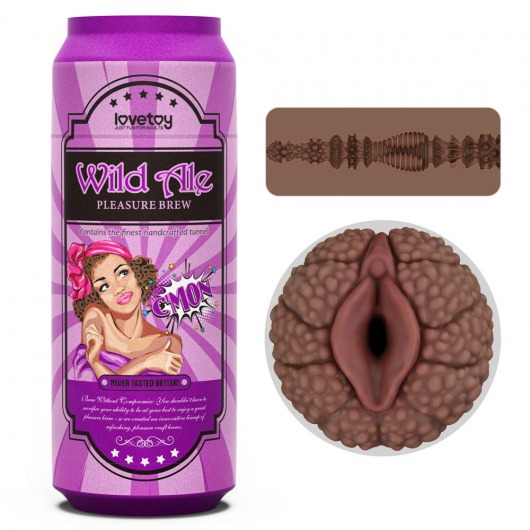 Коричневый мастурбатор-вагина Pleasure Brew Masturbator-Wild Ale в банке - Lovetoy - в Хабаровске купить с доставкой