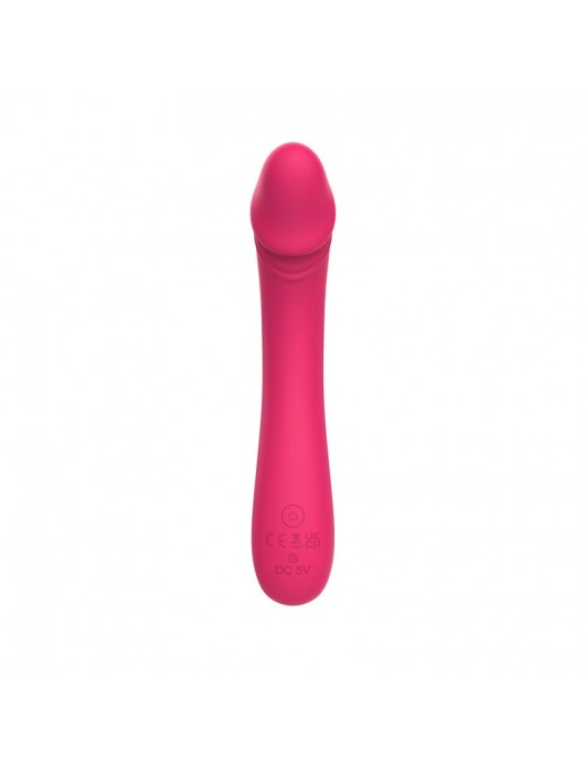 Розовый изогнутый вибромассажер-реалистик - 19,4 см. - I-MOON