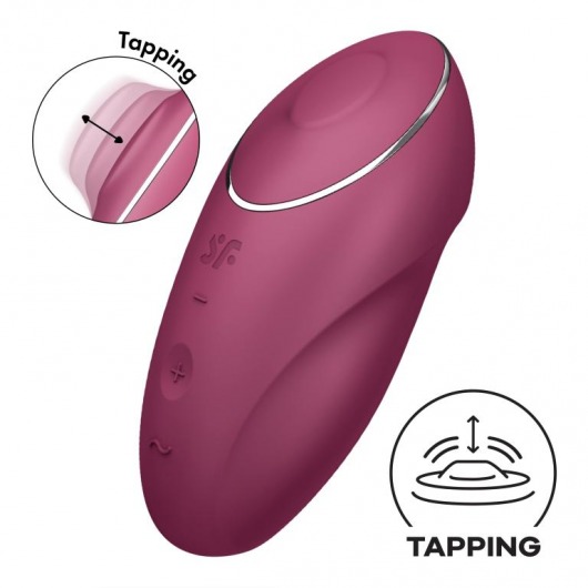 Малиновый вибростимулятор Tap   Climax 1 - Satisfyer