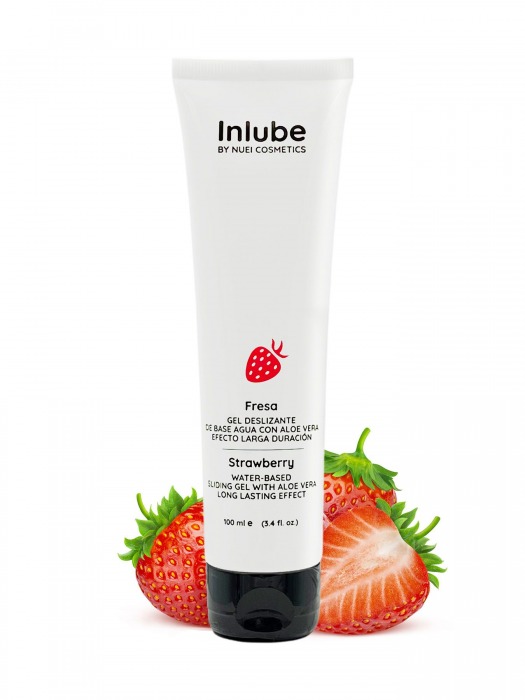 Лубрикант на водной основе Nuei Inlube с алоэ вера и ароматом клубники - 100 мл. - Nuei cosmetics - купить с доставкой в Хабаровске