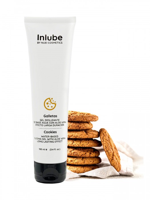 Лубрикант на водной основе Nuei Inlube с алоэ вера и ароматом печенья - 100 мл. - Nuei cosmetics - купить с доставкой в Хабаровске