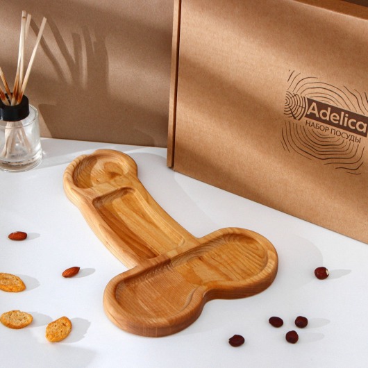 Деревянное блюдо для подачи в форме члена (32,5 х 20 х 1,7 см) - Сима-Ленд - купить с доставкой в Хабаровске