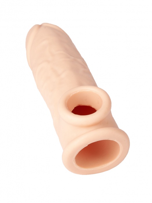 Телесная удлиняющая насадка с отверстием для мошонки - 18,5 см. - Feelin - в Хабаровске купить с доставкой