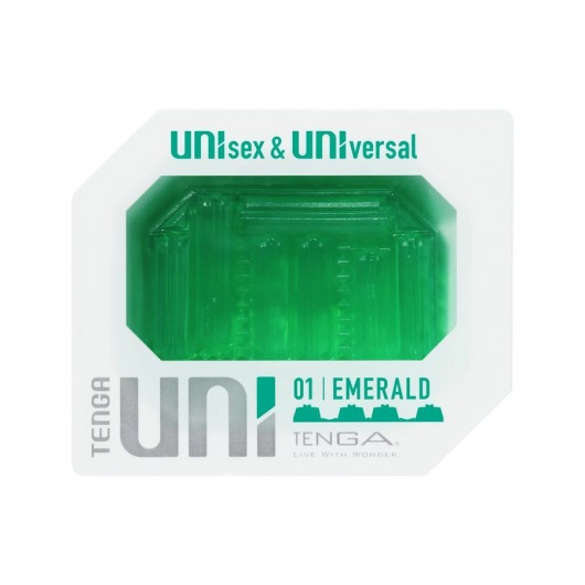 Зеленый мастурбатор-стимулятор Tenga Uni Emerald - Tenga - в Хабаровске купить с доставкой