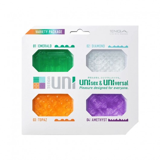 Набор из 4 мастурбаторов-стимуляторов Tenga Uni Variety Pack - Tenga - в Хабаровске купить с доставкой