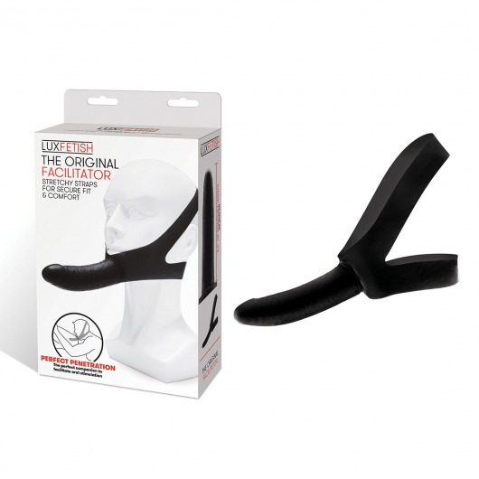 Черный фаллоимитатор с креплением на лицо The Original Facilitator - 14 см. - Lux Fetish - купить с доставкой в Хабаровске