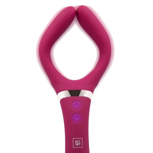 Бордовый двусторонний стимулятор Aster - 28,2 см. - HOT planet