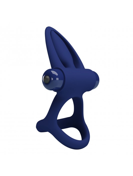 Синее эрекционное кольцо с 10 режимами вибрации и подхватом мошонки - Baile - в Хабаровске купить с доставкой