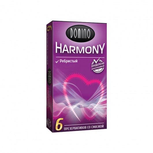 Презервативы с рёбрышками Domino Harmony - 6 шт. - Domino - купить с доставкой в Хабаровске