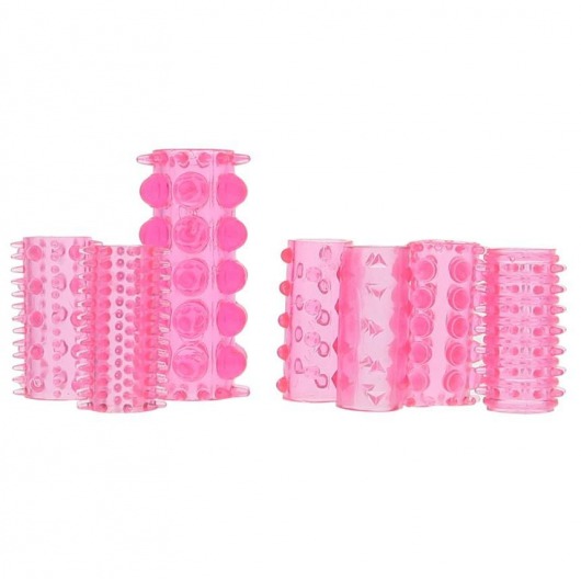 Набор из 7 розовых насадок на пенис ONE-A-DAY PENIS SLEEVES PINK - Seven Creations - в Хабаровске купить с доставкой